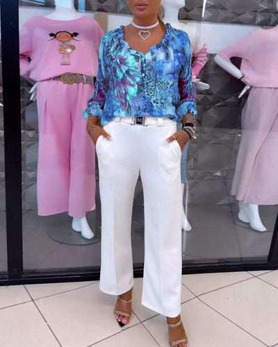 Elsie | Floral V-Neck Blouse