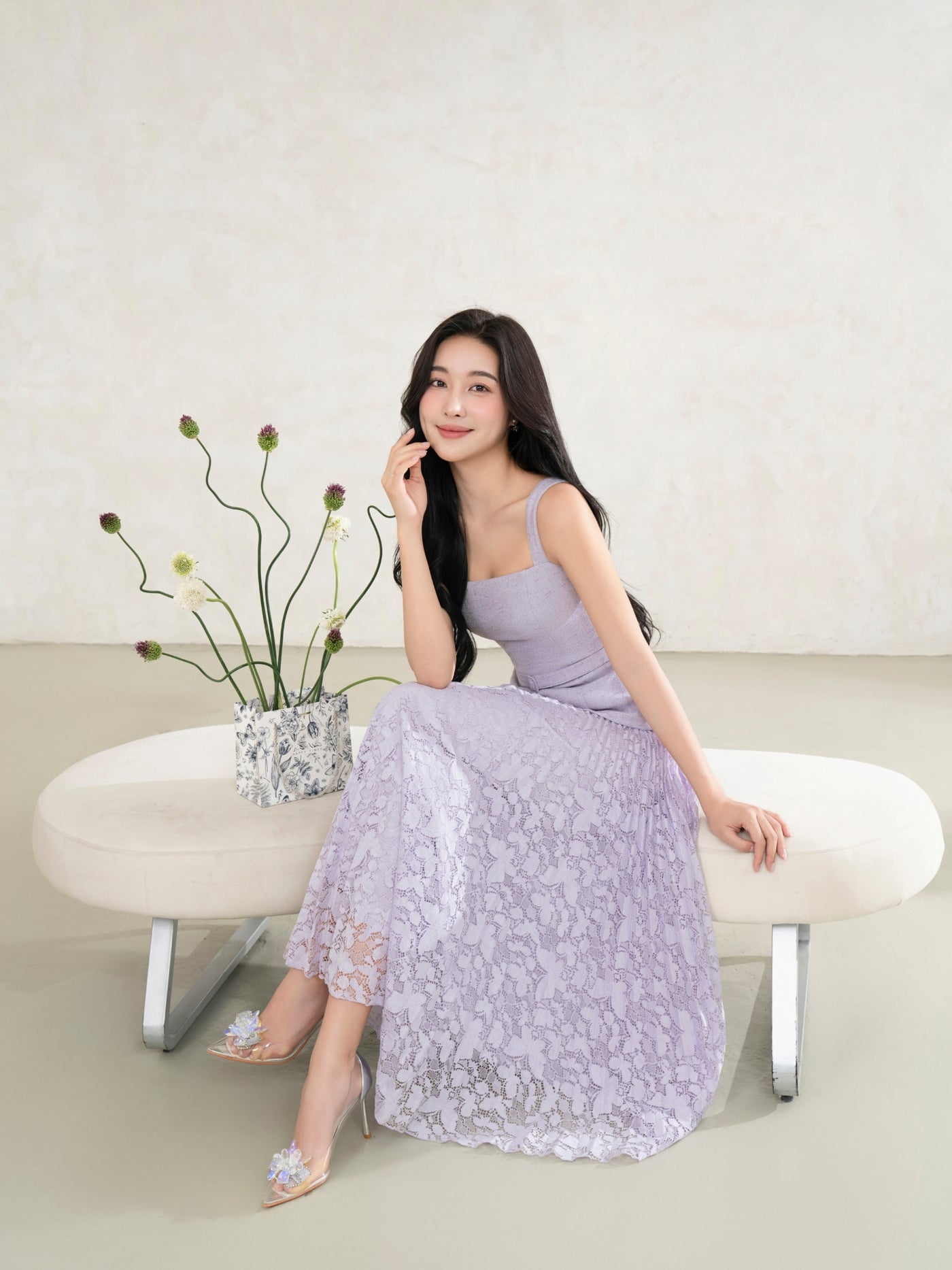 Alodia Mesh Off Shoulder Tailored Top in Iconic White