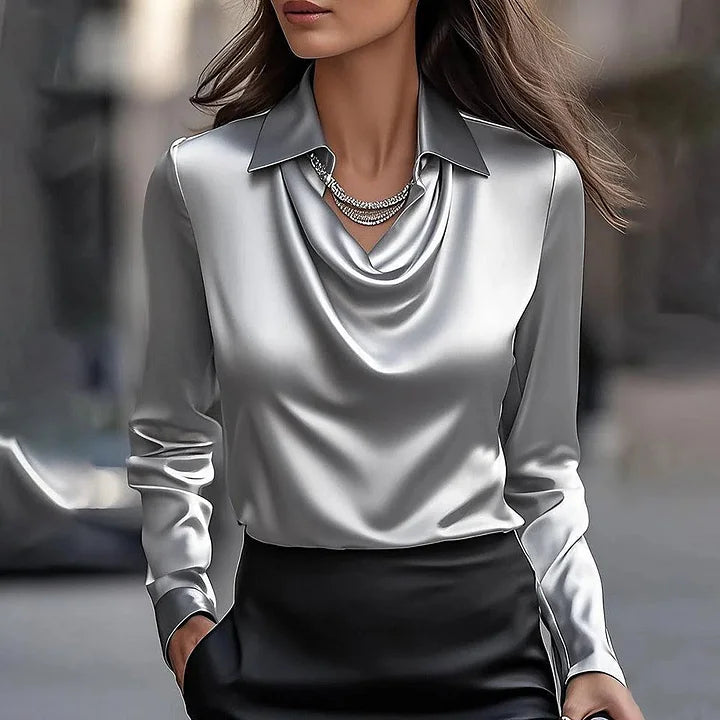 Tatiana | Soft Satin Elegance Blouse