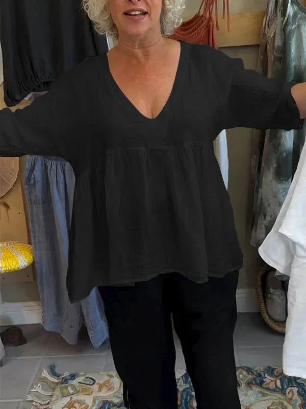 Melinda | V-neck Mid-sleeve Top