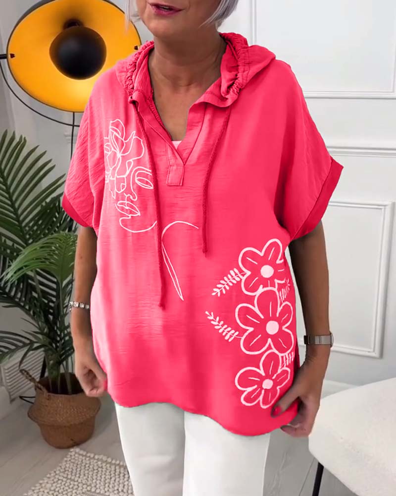 Lory | Floral Hooded Blouse
